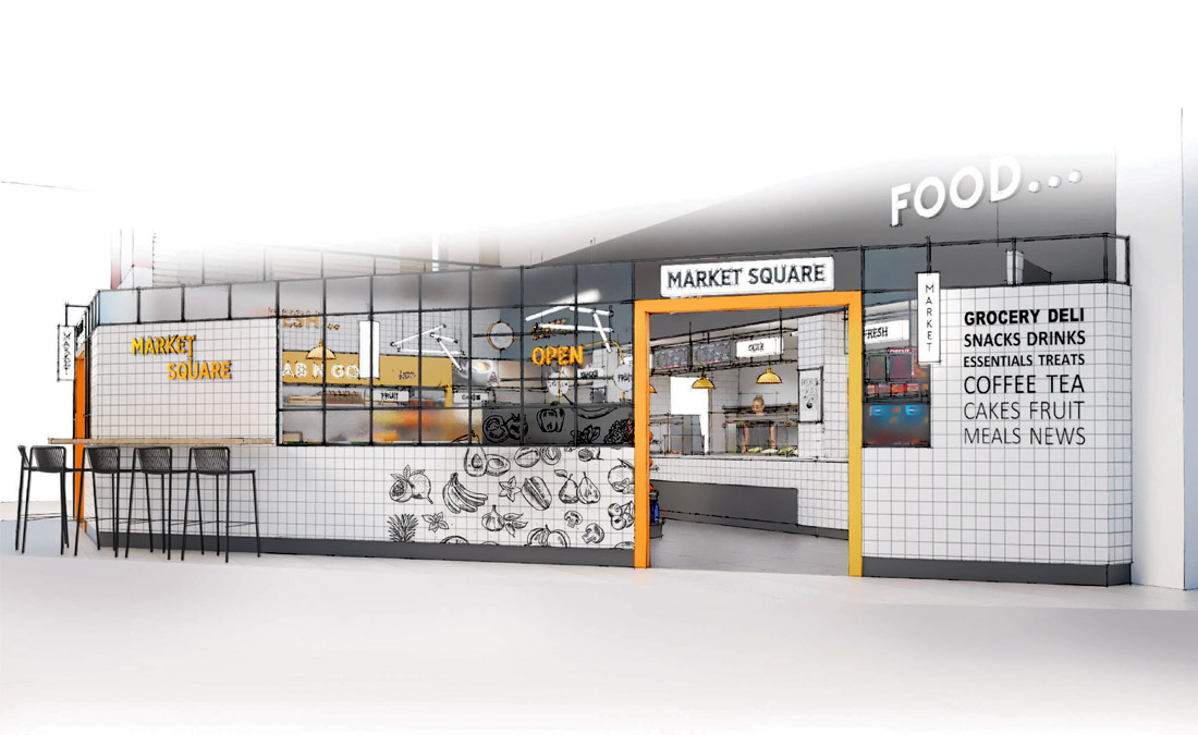 3D rendering of shop and servery at DCU