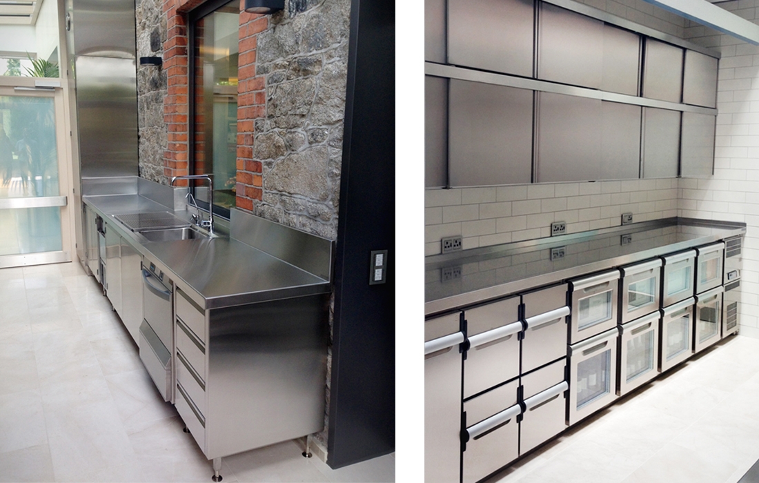 Fully stainless steel kitchen fit out at embassy